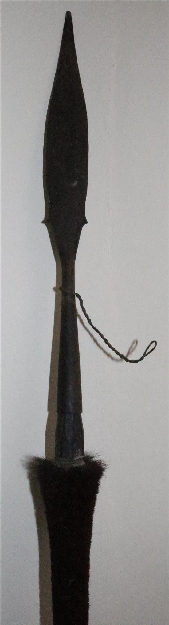 An Assam iron spear, 6ft 10in.